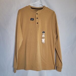 St.John's Bay Men's Long Sleeve Heritage Sueded Jersey Shirt  Honey Beige Size S